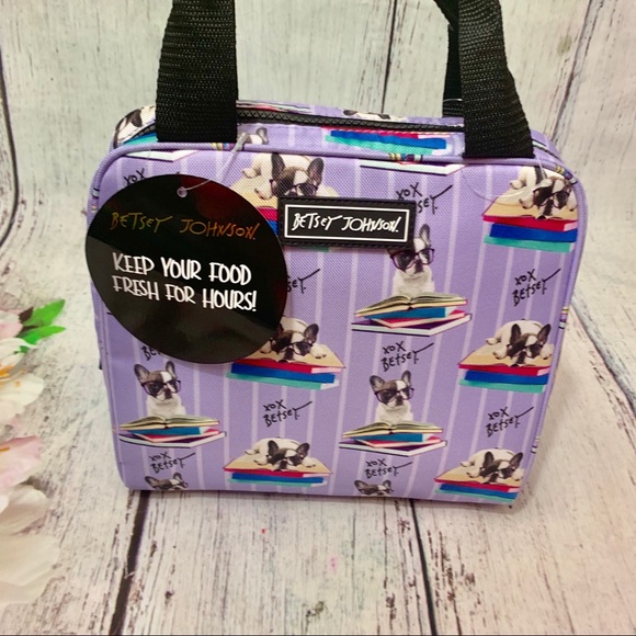 Betsey Johnson Insulated Lunch Bag French Bull Dog - Picture 6 of 8